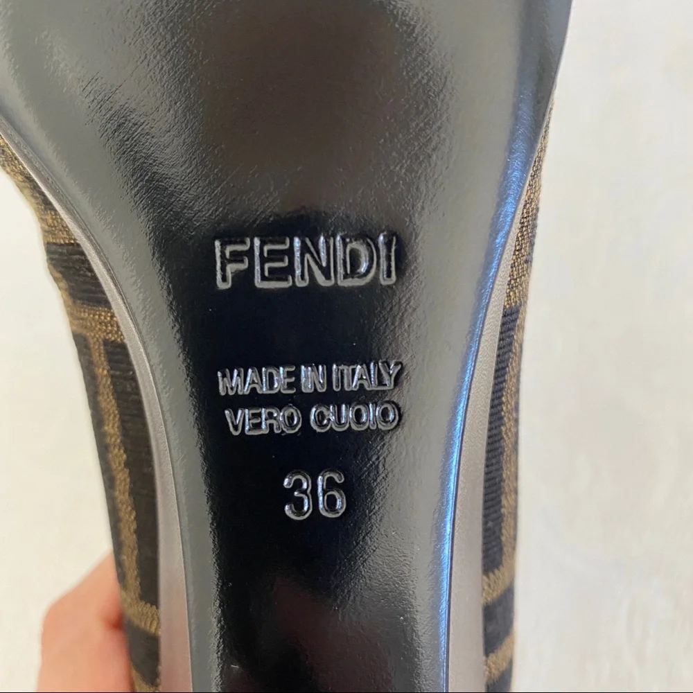 fendi zucca bow wedge